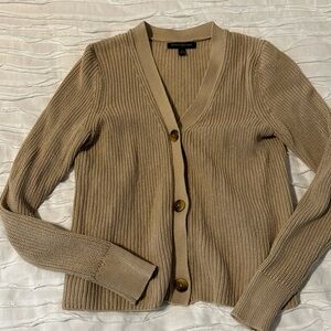 Banana Republic Tan Cotton Cropped Cardigan XS